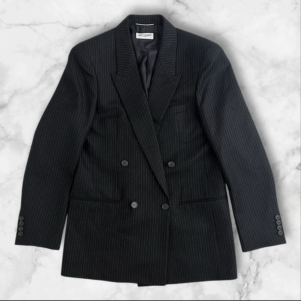 Saint Laurent Wool Double Breasted Blazer